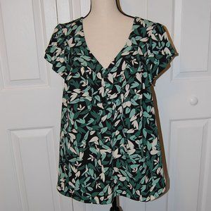 Stitch Fix blouse green short sleeeves